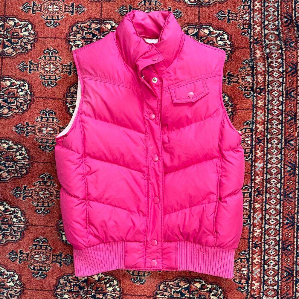 GAP Women's S  Down/Feather Filled Pink Puffer‎ Vest Excellent Condition